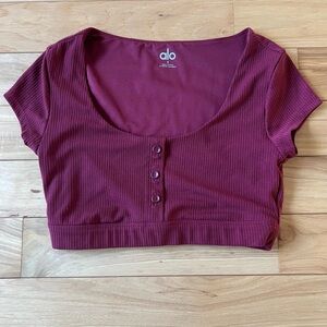 Alo Yoga Blissful Henley Bra Top